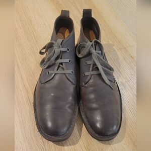 John Varvatos Chukka Boot - Leather/Canvas Olive/Grey 10M